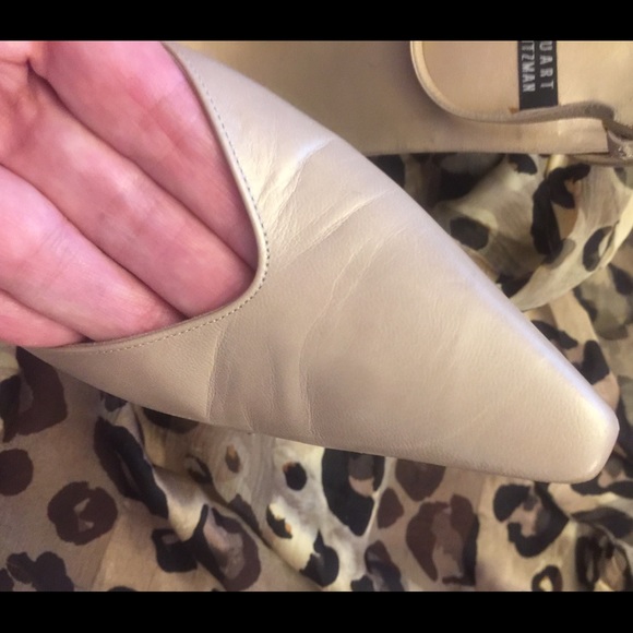 Stuart Weitzman Cream Leather Heels - Picture 3 of 7